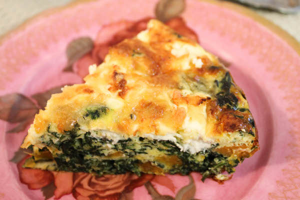 Crustless Sweet Potato and Goat Cheese Quiche - Confessions of a Chocoholic