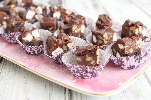 Rocky Road Fudge with Boozy Cherries - Confessions of a Chocoholic